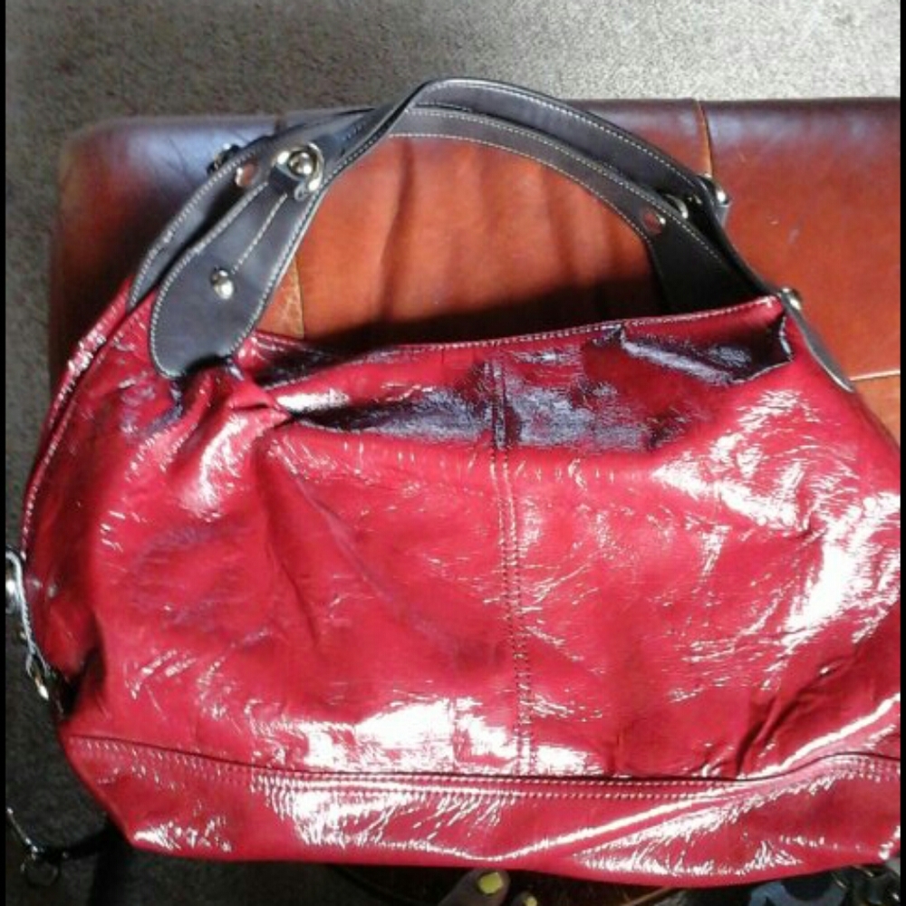 Nine west maroon patented leather bag